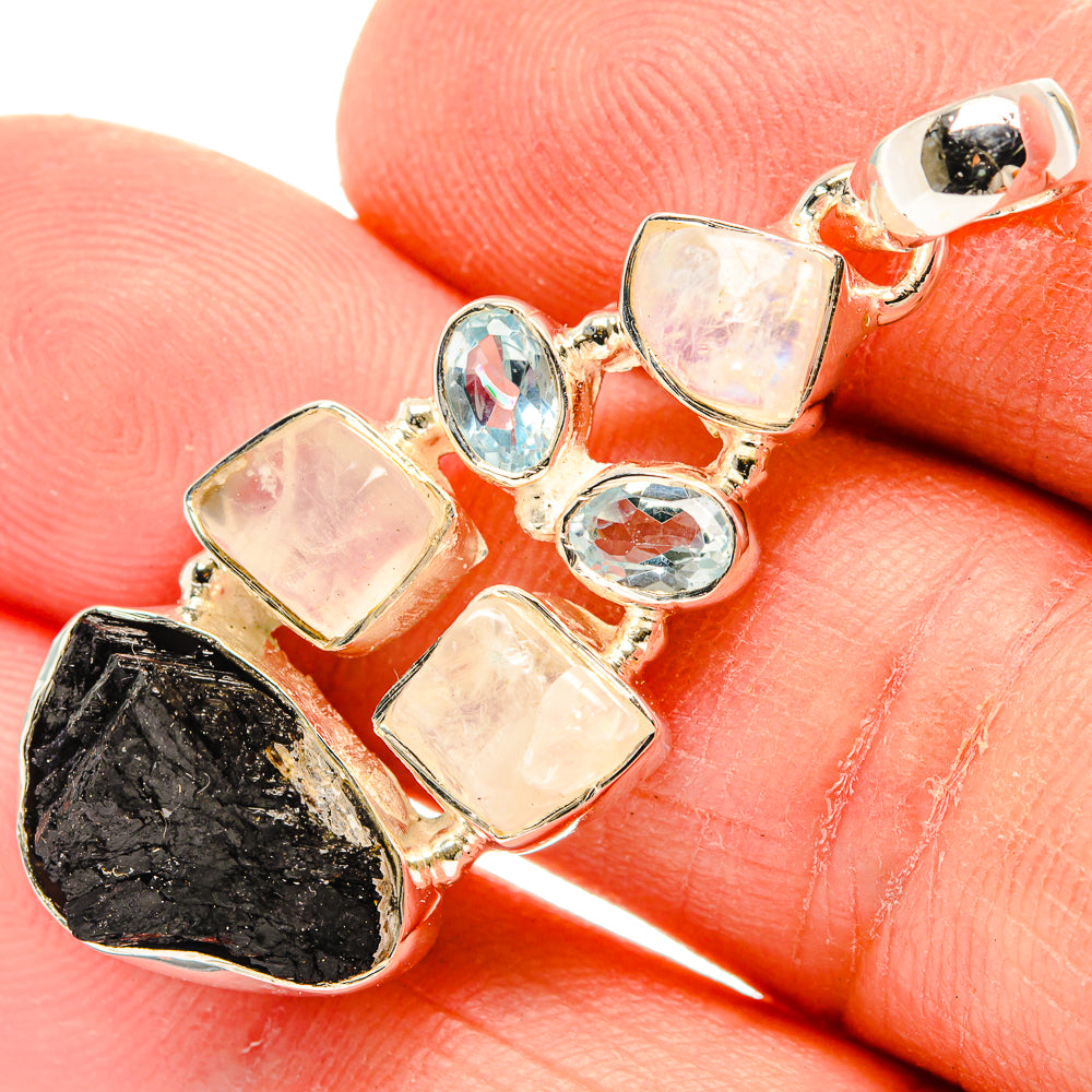 Black Tourmaline Pendants handcrafted by Anasilvercos - PD31059