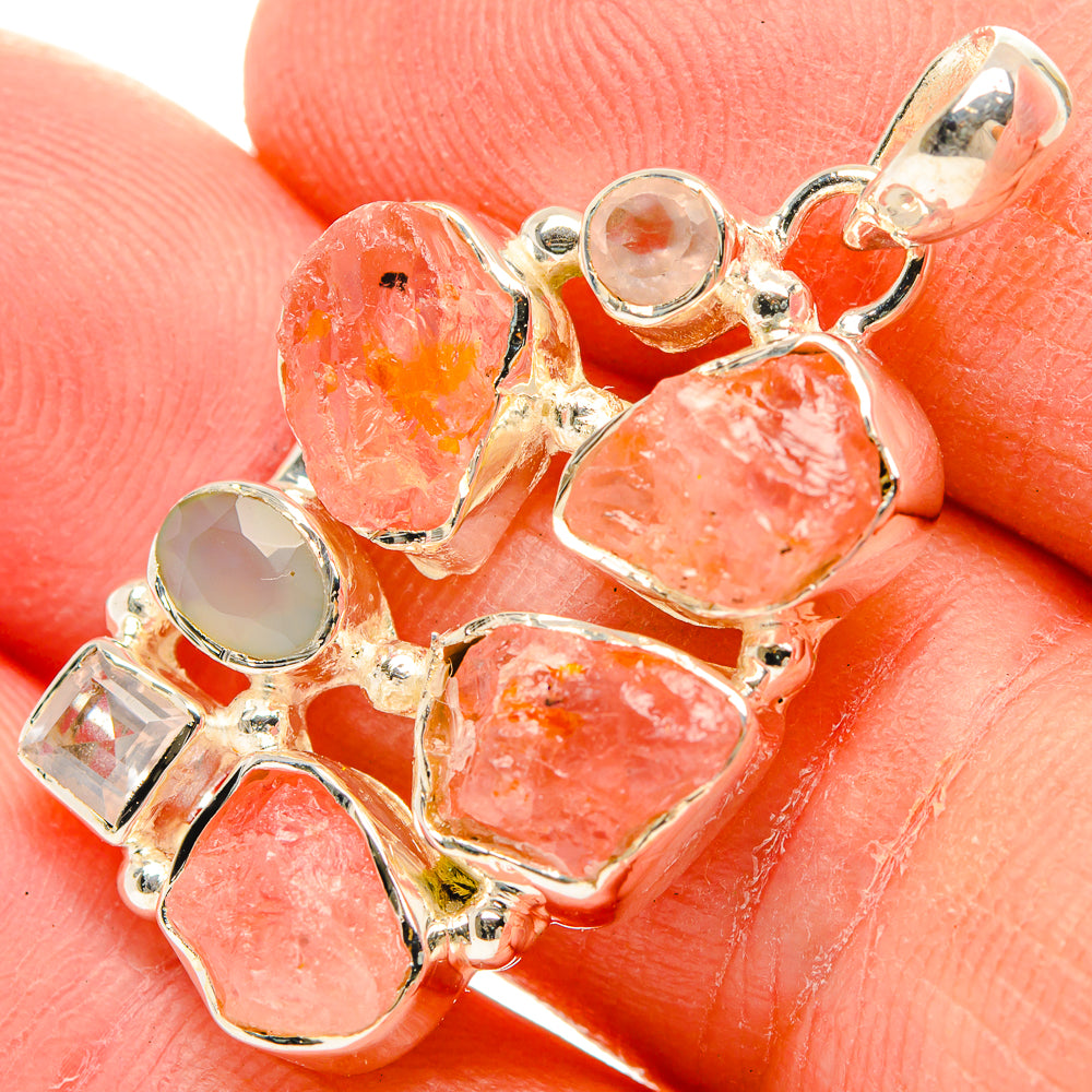 Rose Quartz Pendants handcrafted by Anasilvercos - PD31066