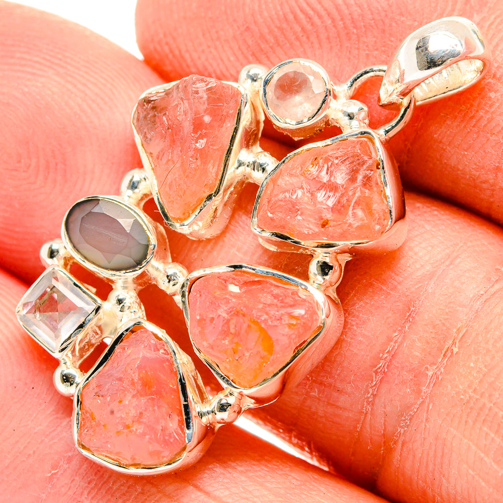 Rose Quartz Pendants handcrafted by Anasilvercos - PD31068
