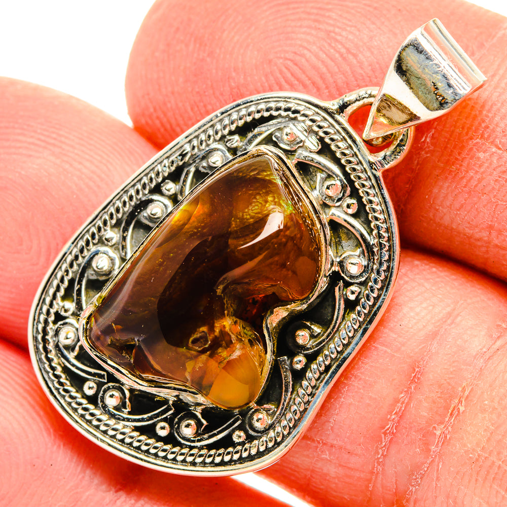 Mexican Fire Agate Pendants handcrafted by Anasilvercos - PD31071