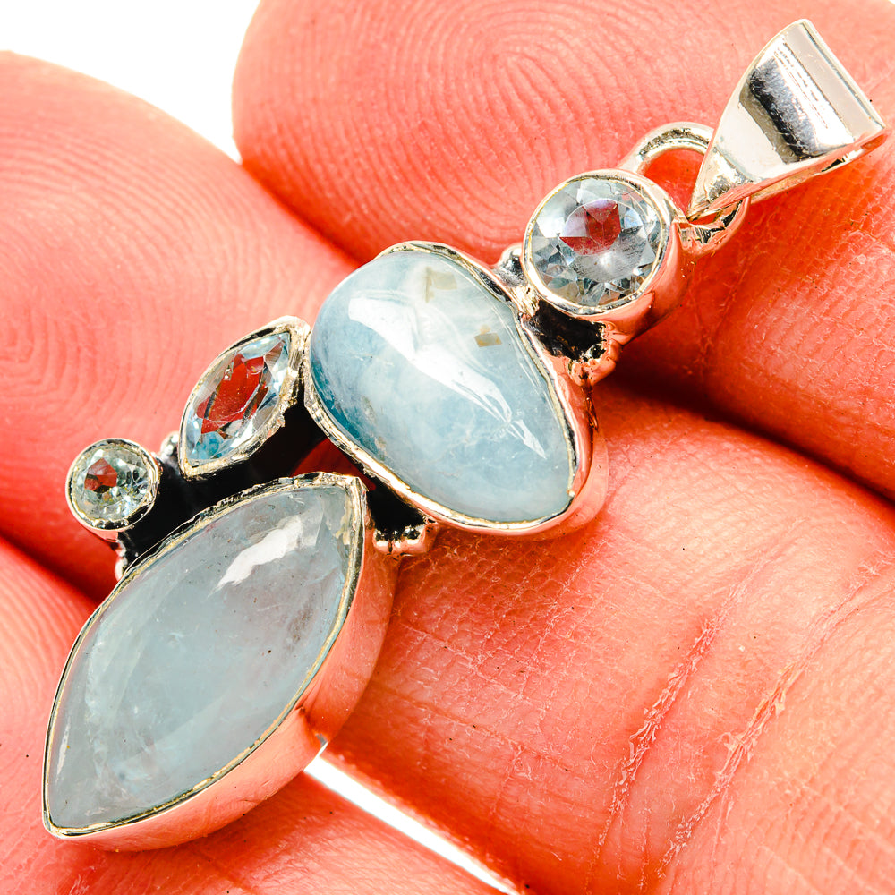 Aquamarine Pendants handcrafted by Anasilvercos - PD31075