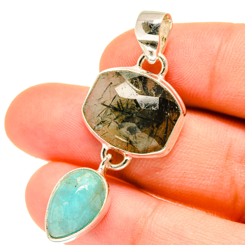 Tourmalinated Quartz Pendants handcrafted by Anasilvercos - PD3109