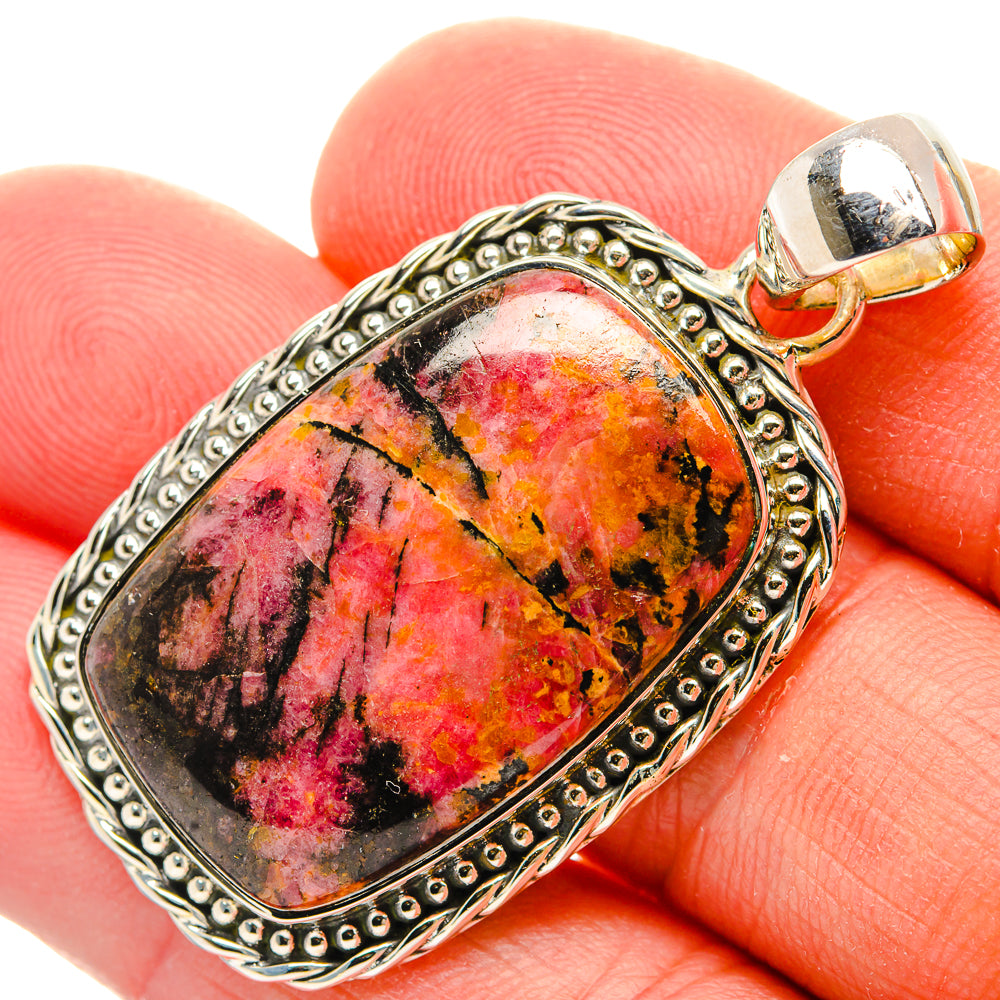 Rhodonite Pendants handcrafted by Anasilvercos - PD31103