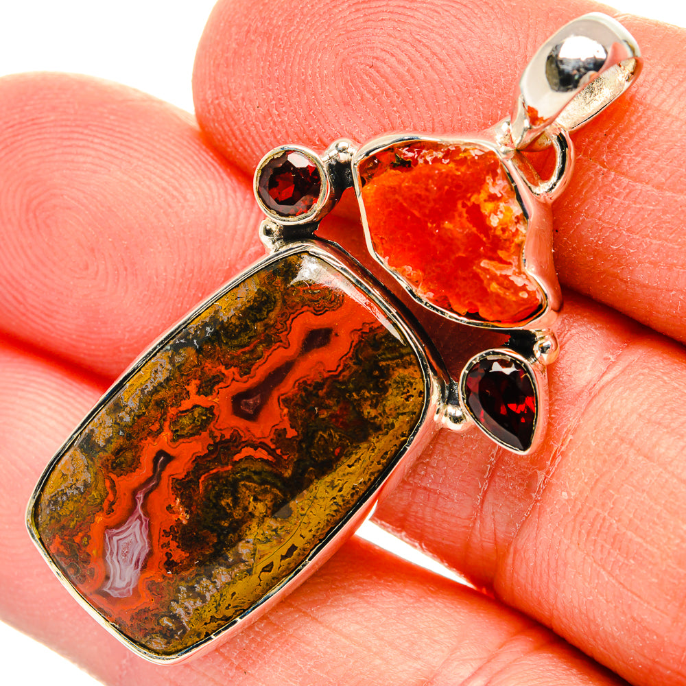 Moroccan Agate Pendants handcrafted by Anasilvercos - PD31138