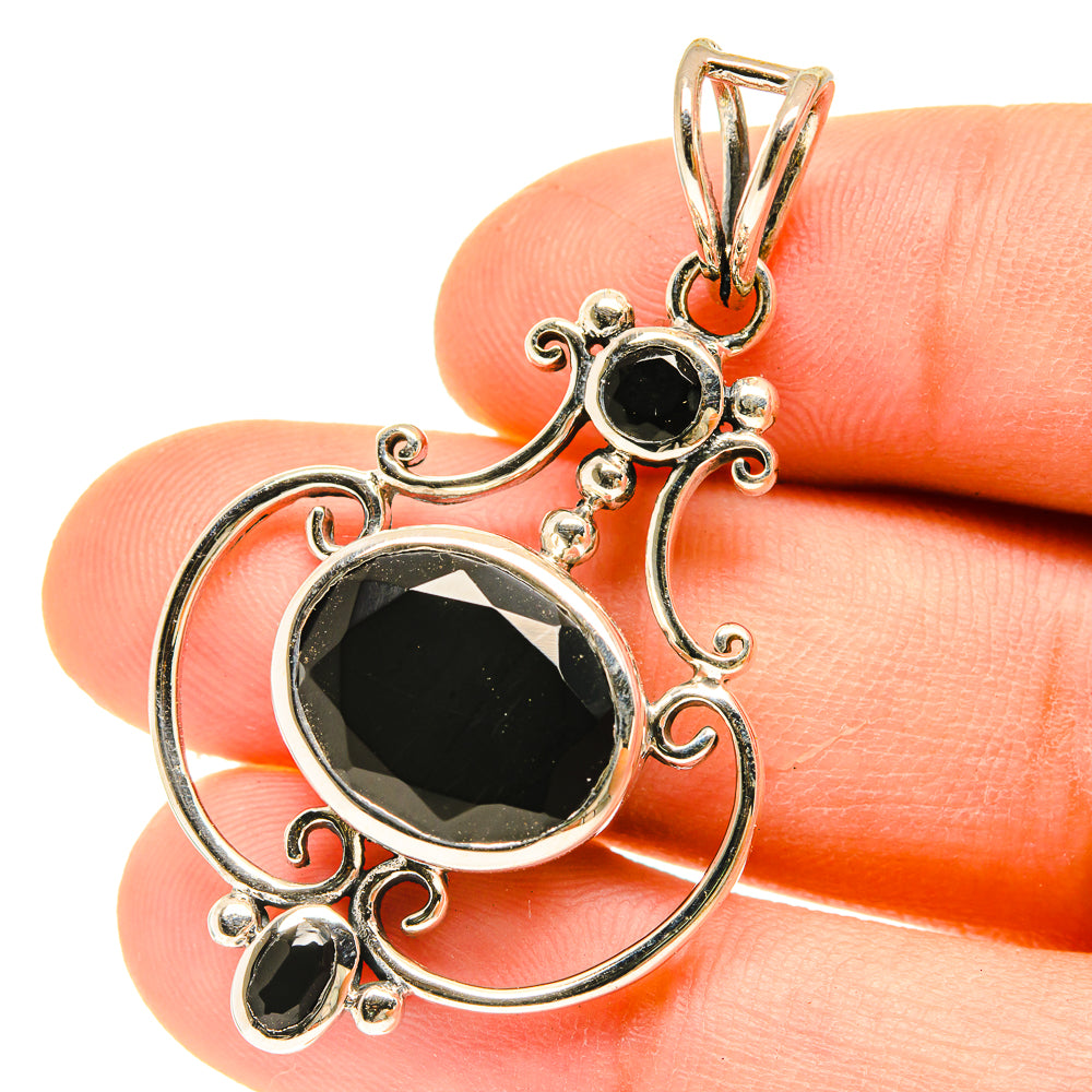 Black Onyx Pendants handcrafted by Anasilvercos - PD3115