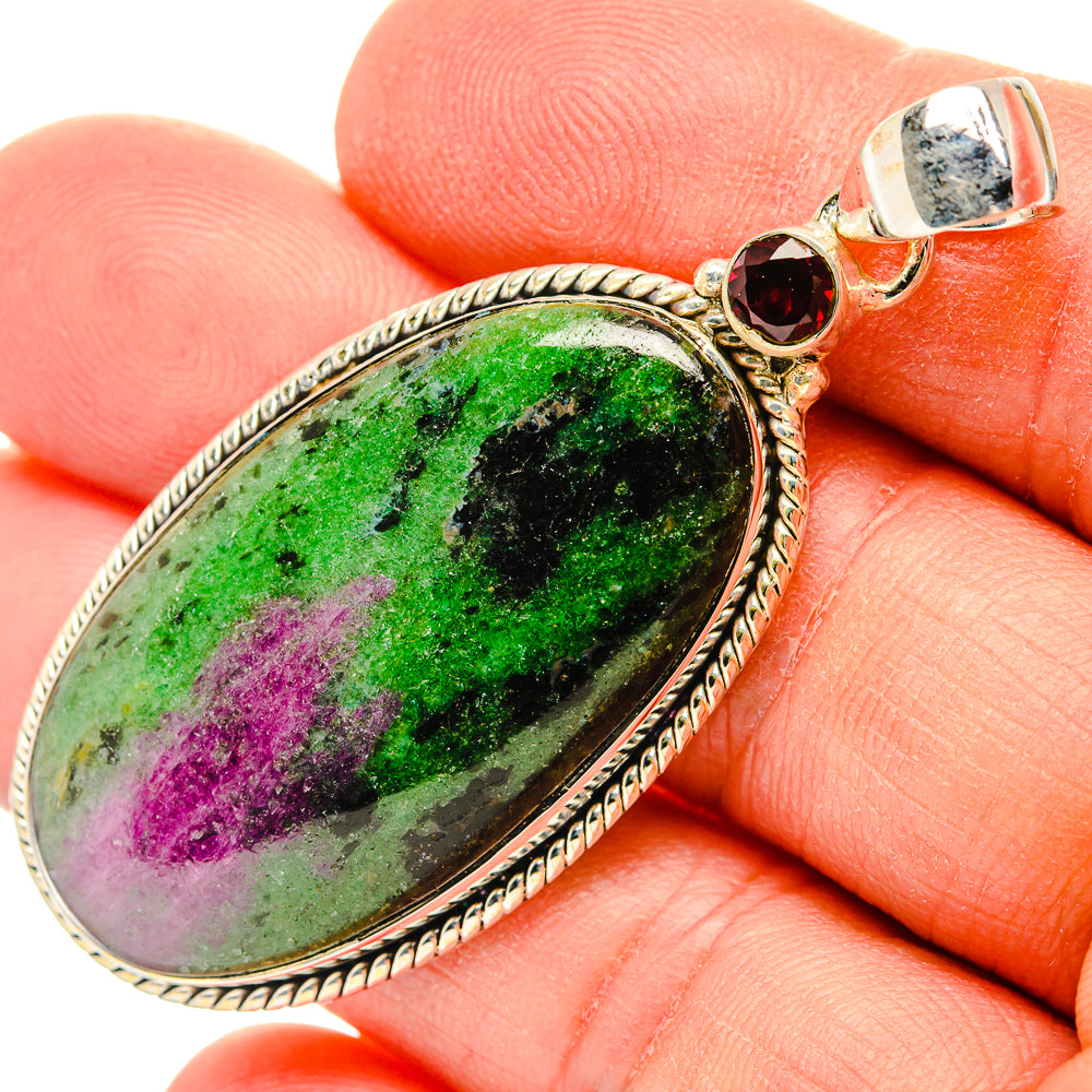 Ruby Zoisite Pendants handcrafted by Anasilvercos - PD31153