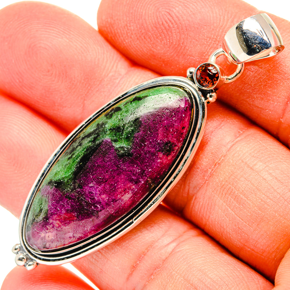 Ruby Zoisite Pendants handcrafted by Anasilvercos - PD31156