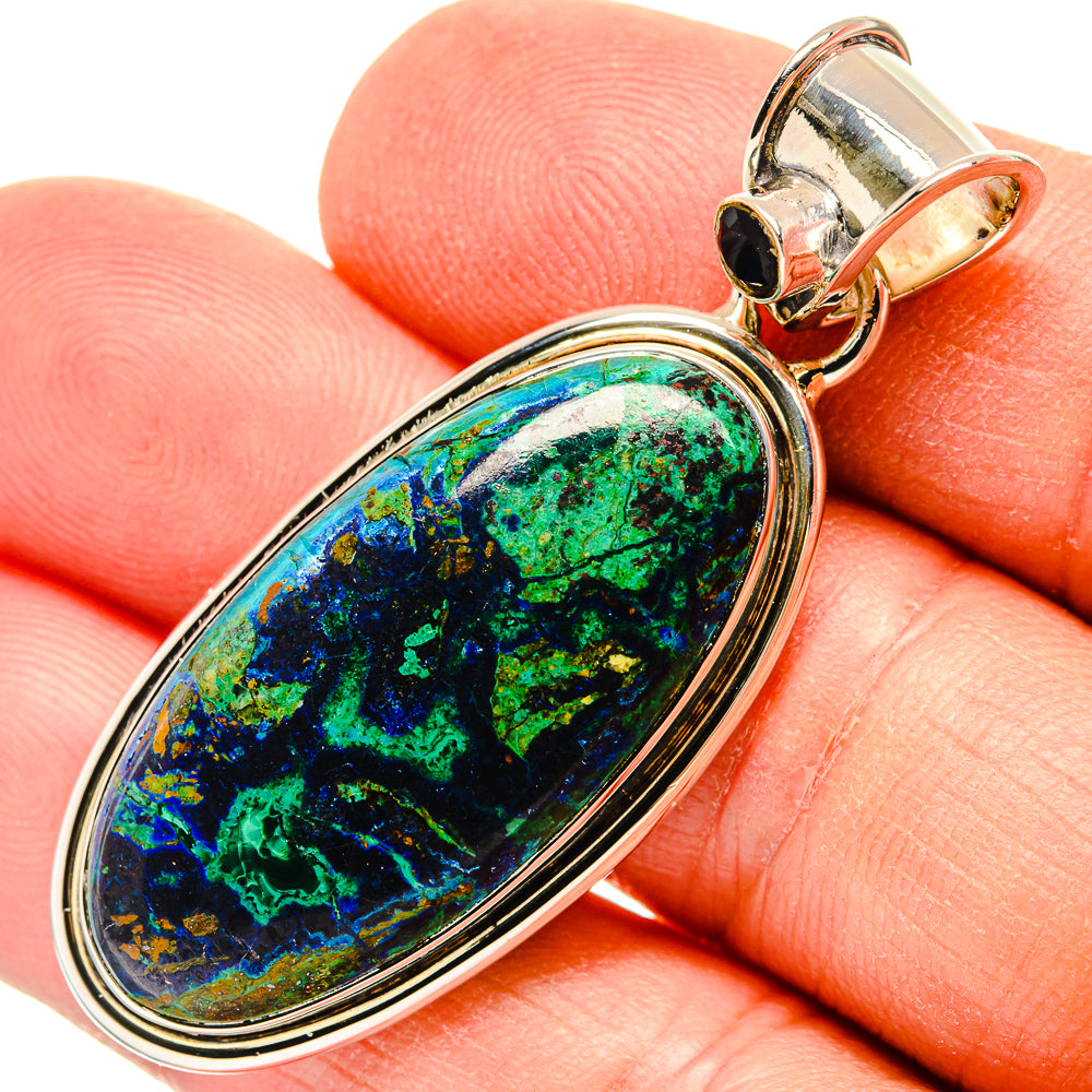 Azurite In Malachite Pendants handcrafted by Anasilvercos - PD31159