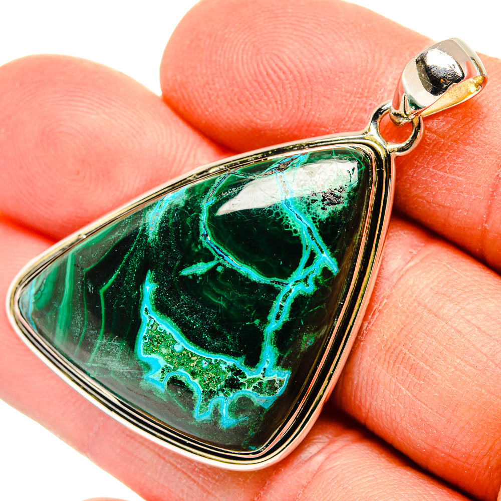 Malachite In Chrysocolla Pendants handcrafted by Anasilvercos - PD31183