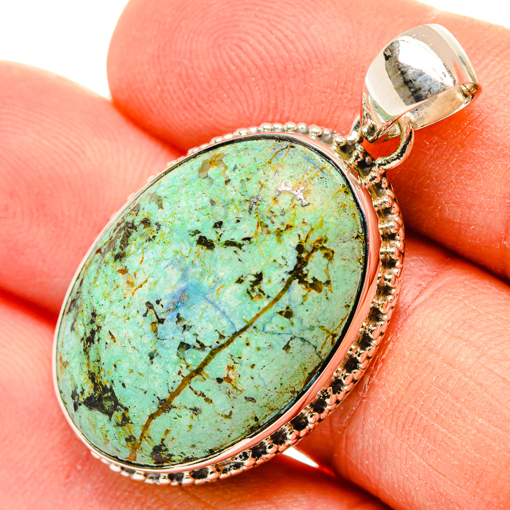 Tibetan Turquoise Pendants handcrafted by Anasilvercos - PD31195