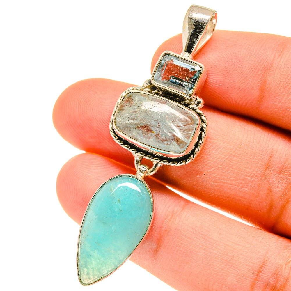 Peruvian Amazonite Pendants handcrafted by Anasilvercos - PD3120