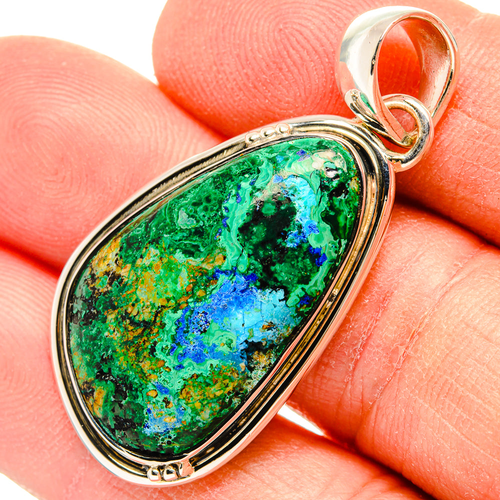 Azurite In Malachite Pendants handcrafted by Anasilvercos - PD31209