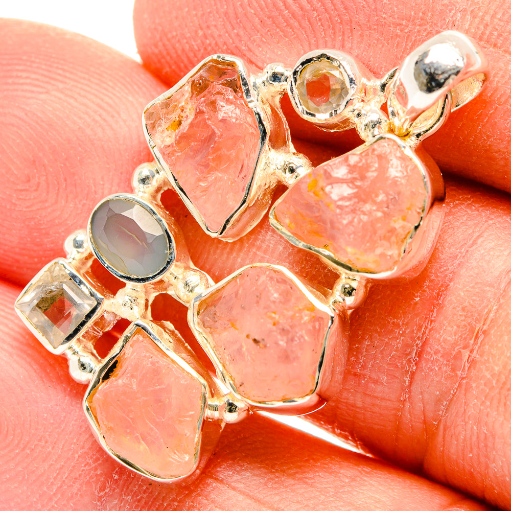 Rose Quartz Pendants handcrafted by Anasilvercos - PD31210