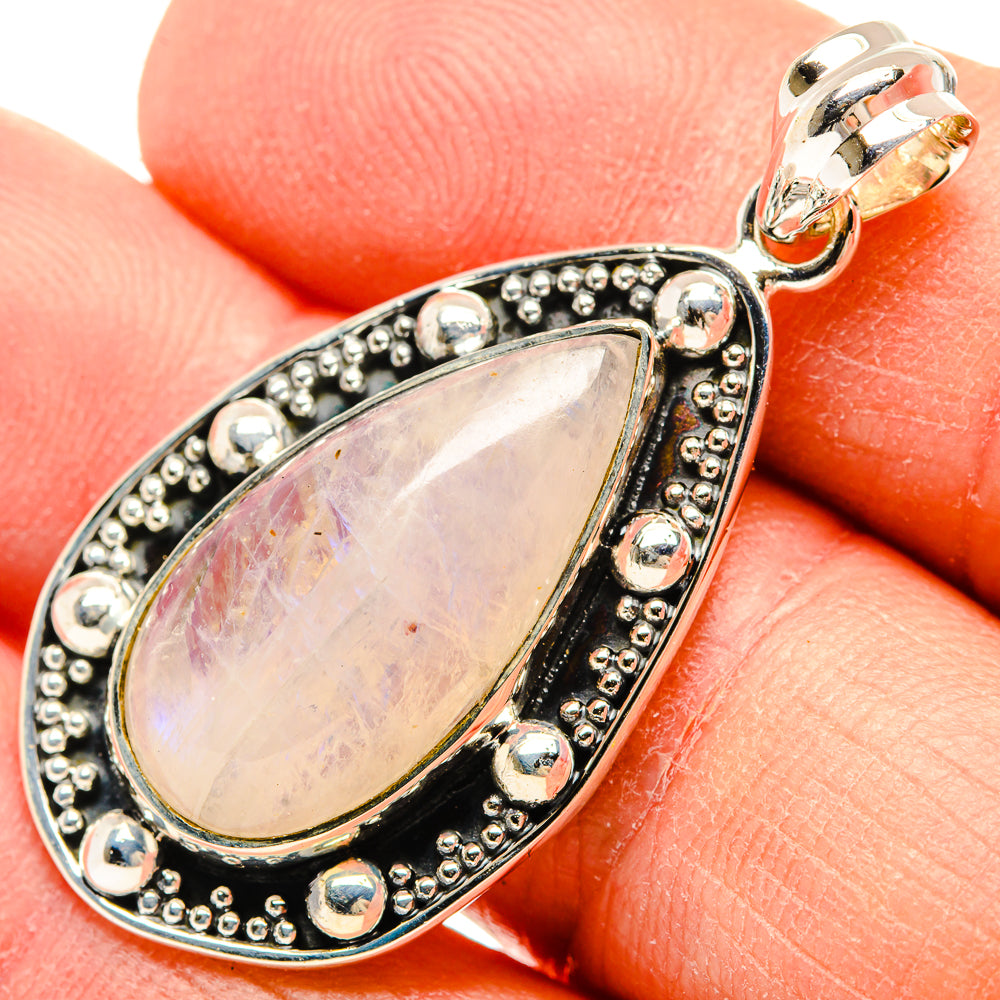 Rainbow Moonstone Pendants handcrafted by Anasilvercos - PD31221