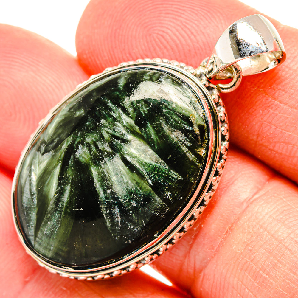 Seraphinite Pendants handcrafted by Anasilvercos - PD31259