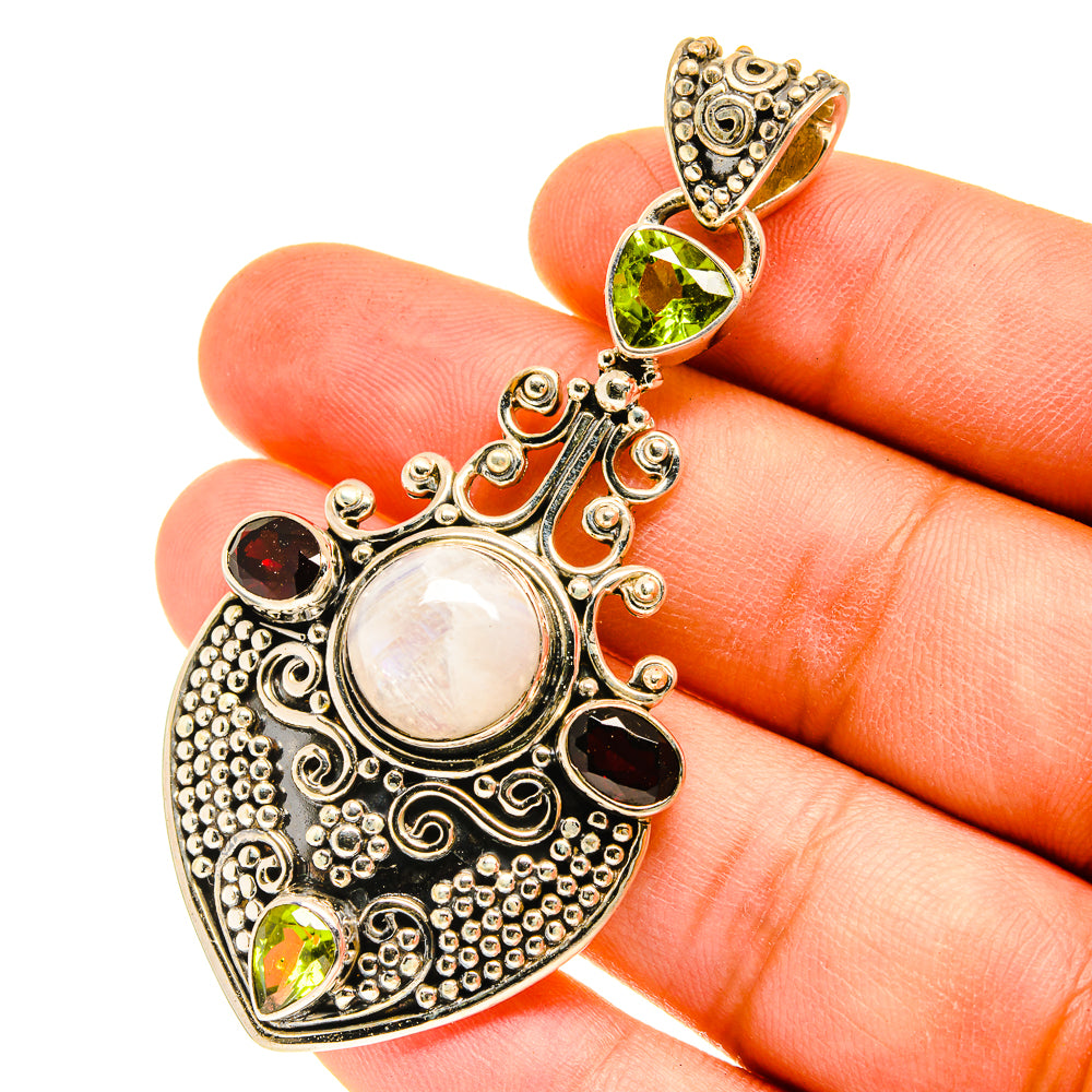 Rainbow Moonstone Pendants handcrafted by Anasilvercos - PD3128