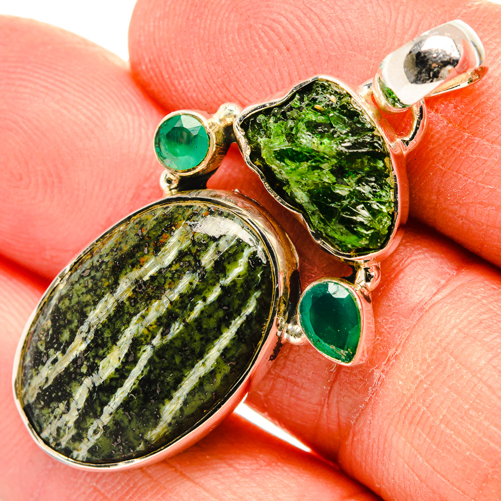 Green Vein Jasper Pendants handcrafted by Anasilvercos - PD31288
