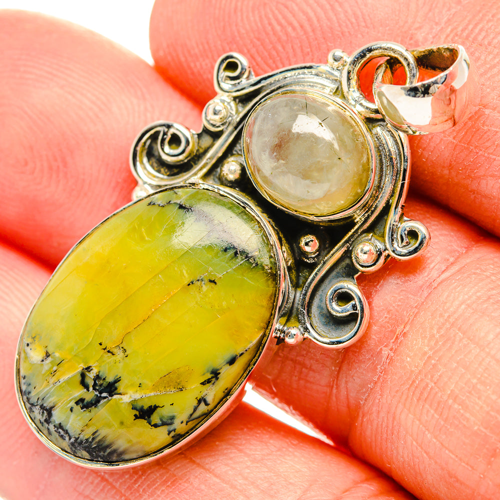 African Green Opal Pendants handcrafted by Anasilvercos - PD31289