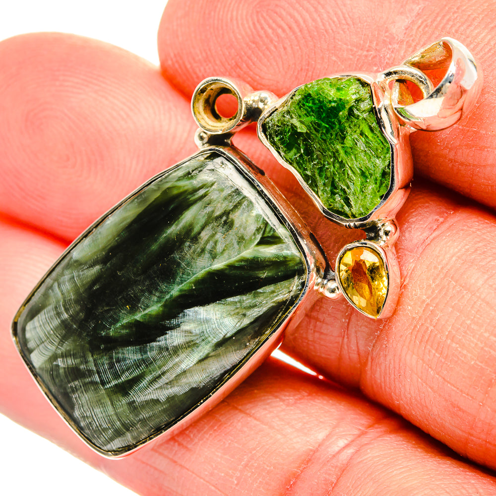 Seraphinite Pendants handcrafted by Anasilvercos - PD31293