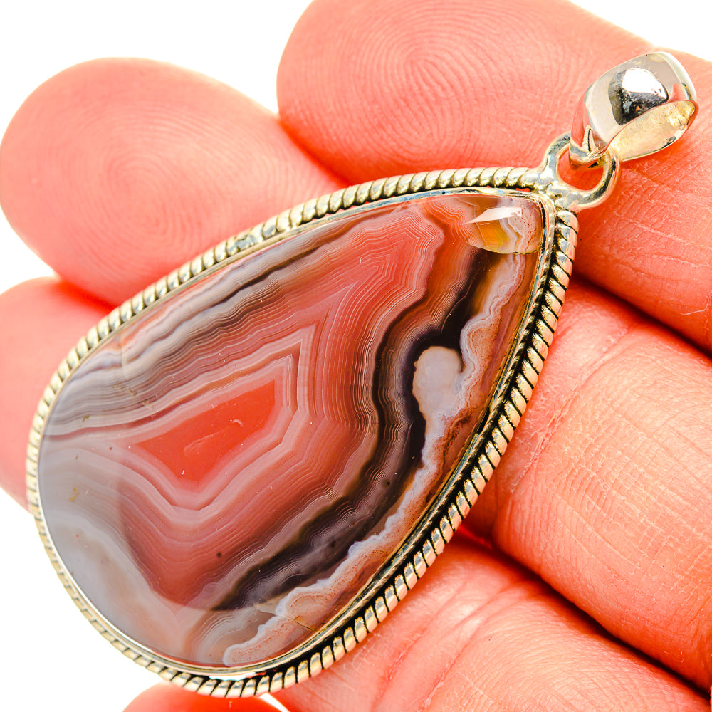 Red Botswana Agate Pendants handcrafted by Anasilvercos - PD31326