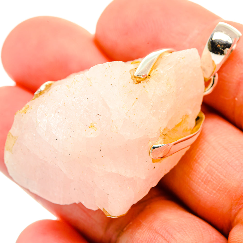 Rose Quartz Pendants handcrafted by Anasilvercos - PD31343