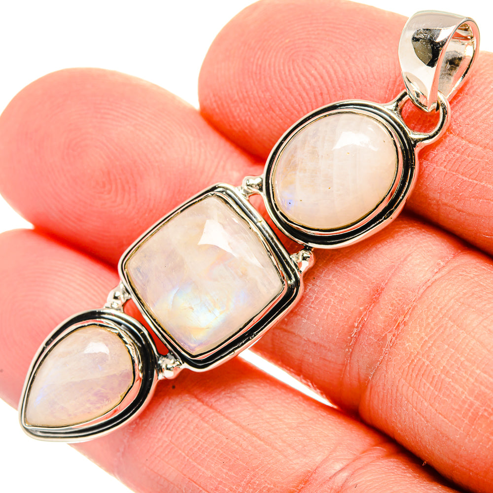 Rainbow Moonstone Pendants handcrafted by Anasilvercos - PD31346