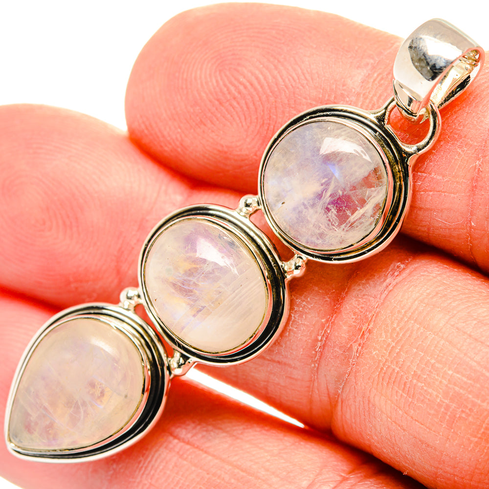 Rainbow Moonstone Pendants handcrafted by Anasilvercos - PD31349