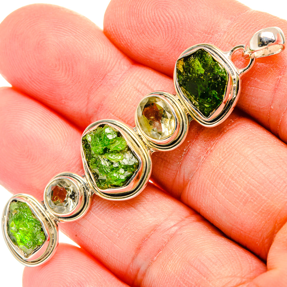 Chrome Diopside Pendants handcrafted by Anasilvercos - PD31355