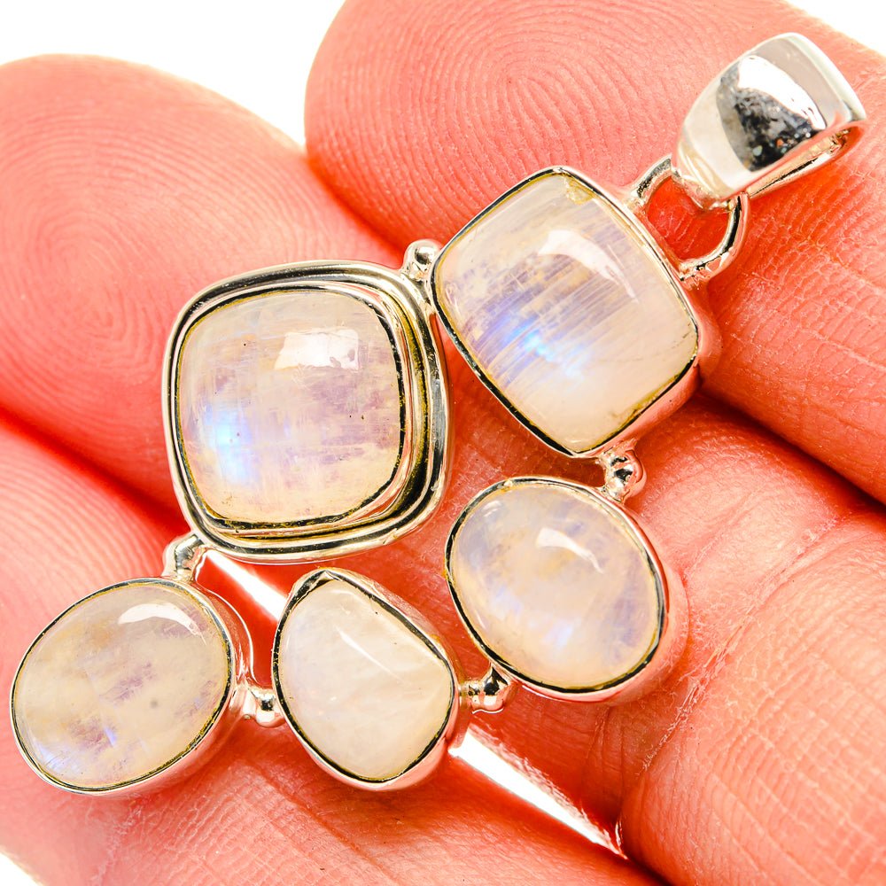 Rainbow Moonstone Pendants handcrafted by Anasilvercos - PD31362