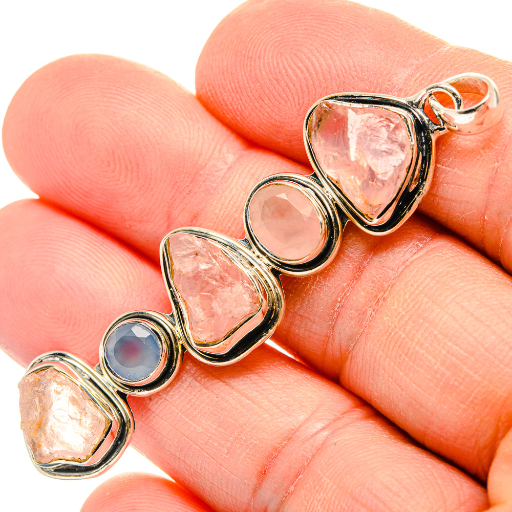 Rose Quartz Pendants handcrafted by Anasilvercos - PD31363