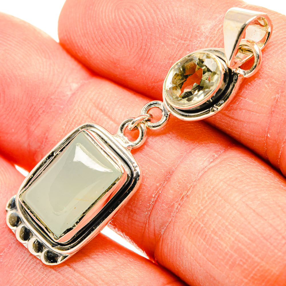 Aqua Chalcedony Pendants handcrafted by Anasilvercos - PD31412