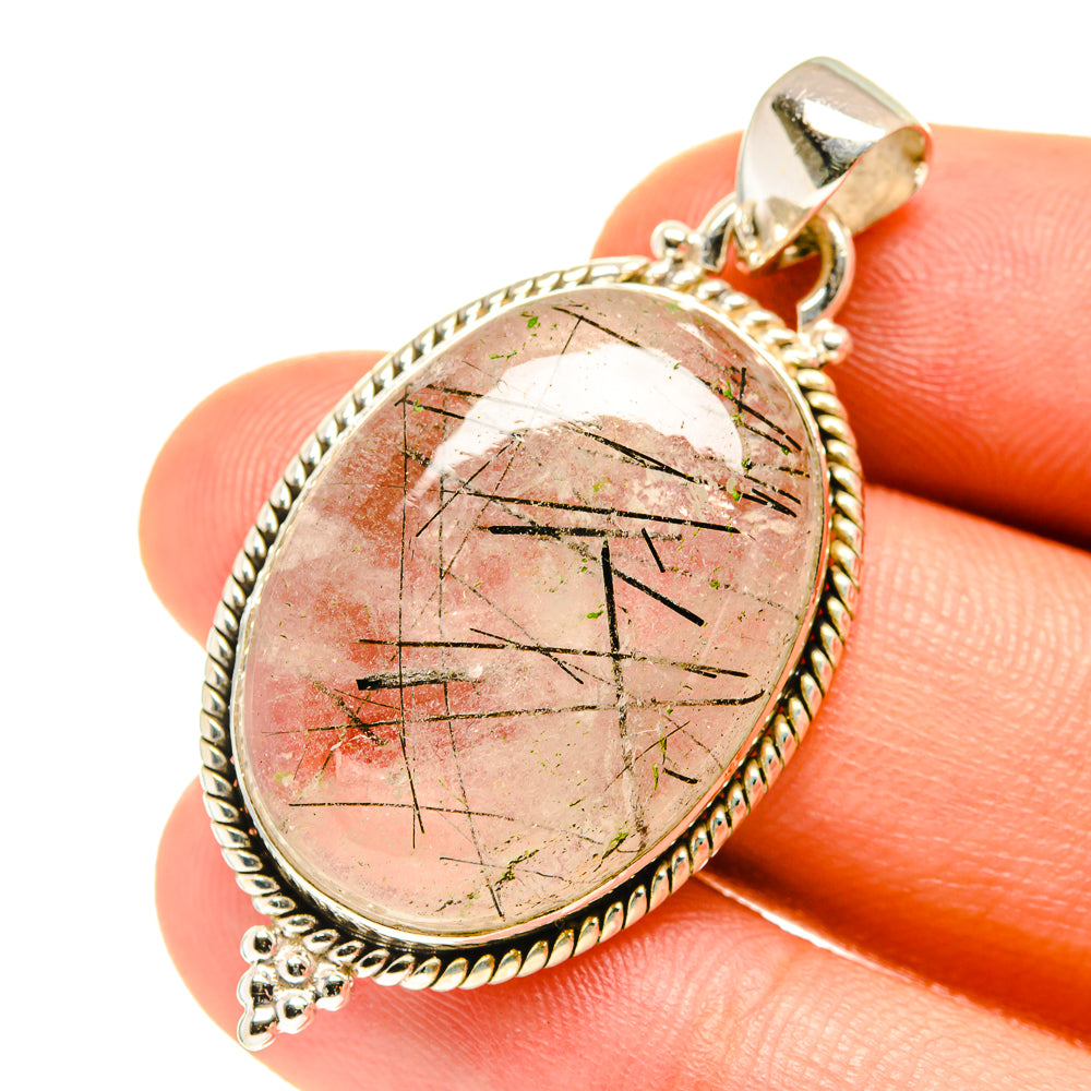 Tourmalinated Quartz Pendants handcrafted by Anasilvercos - PD3143