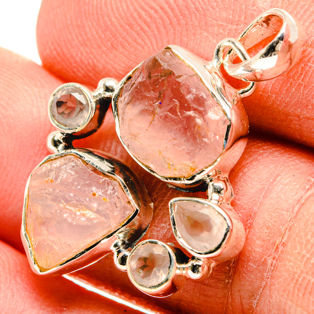 Rose Quartz Pendants handcrafted by Anasilvercos - PD31433