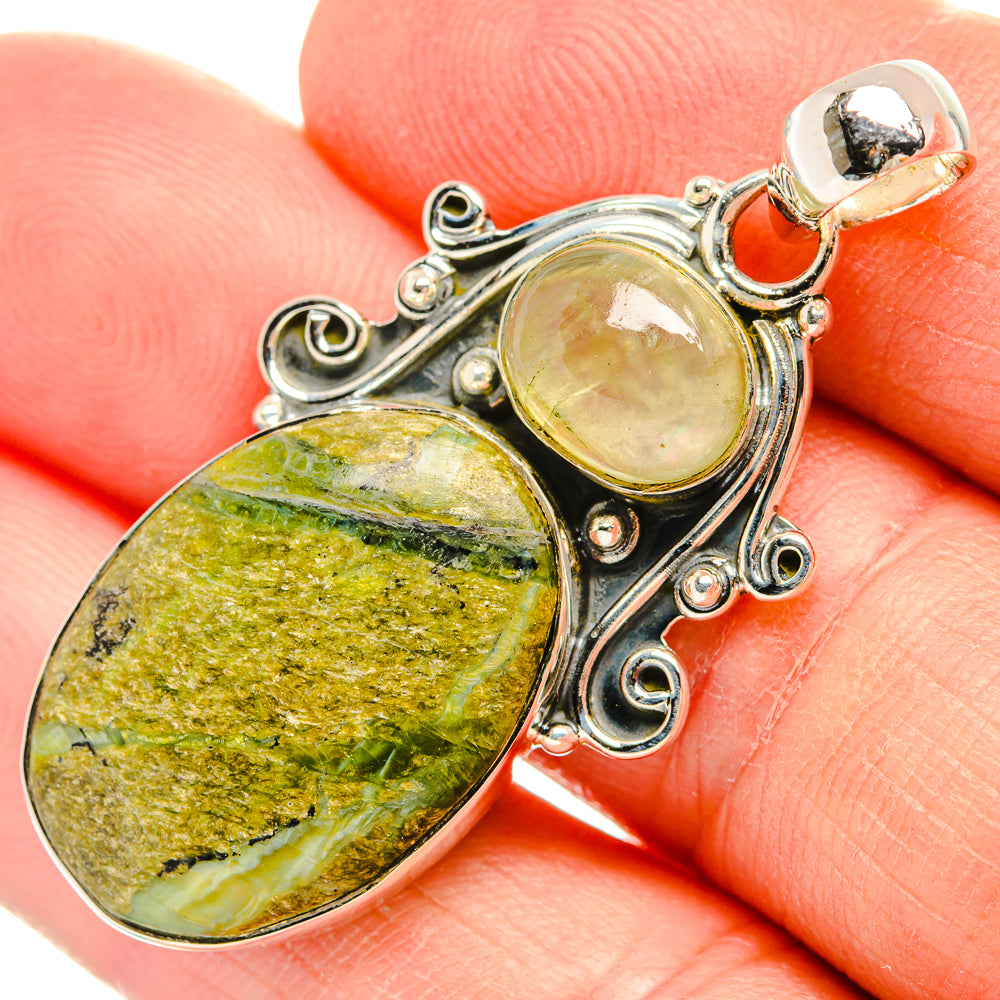 African Green Opal Pendants handcrafted by Anasilvercos - PD31457