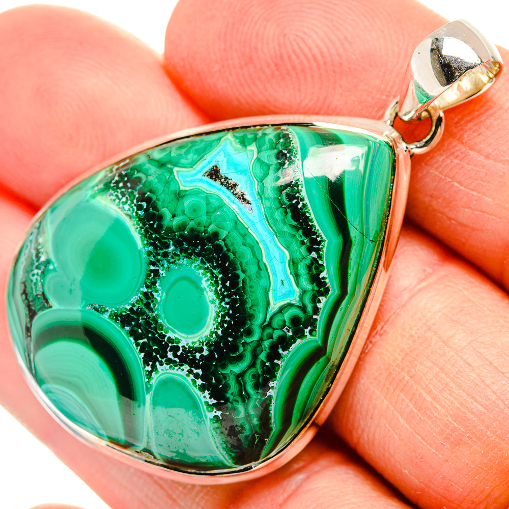 Malachite In Chrysocolla Pendants handcrafted by Anasilvercos - PD31465
