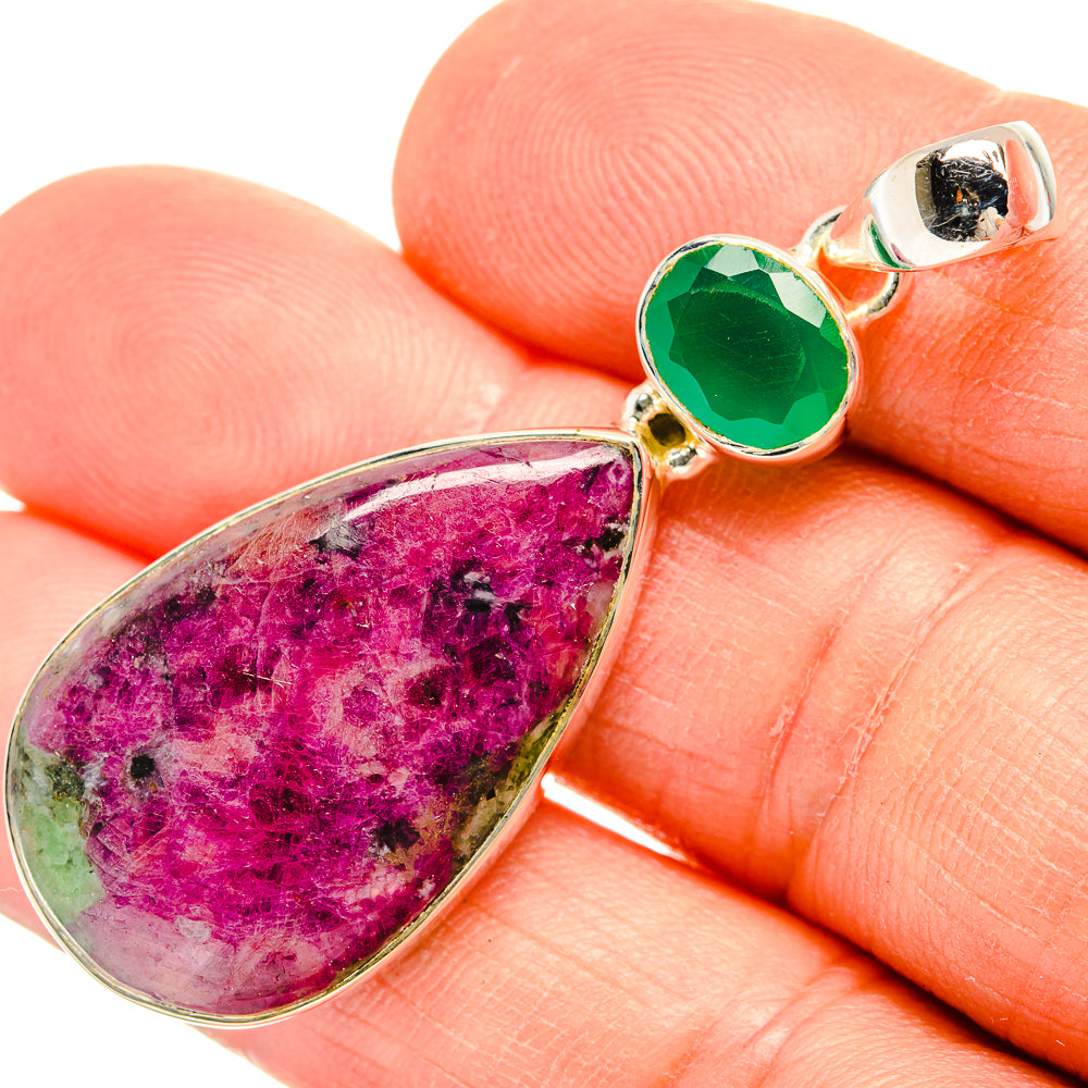 Ruby Zoisite Pendants handcrafted by Anasilvercos - PD31476