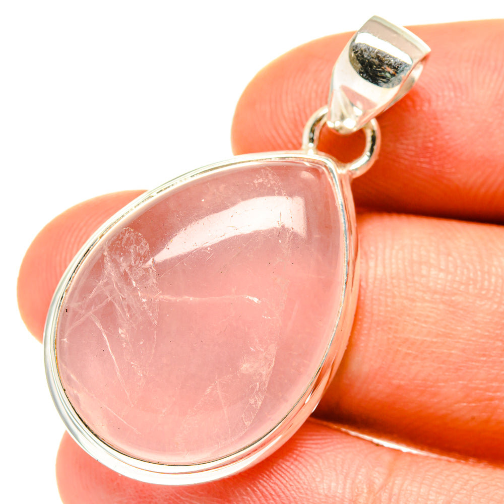 Rose Quartz Pendants handcrafted by Anasilvercos - PD3148