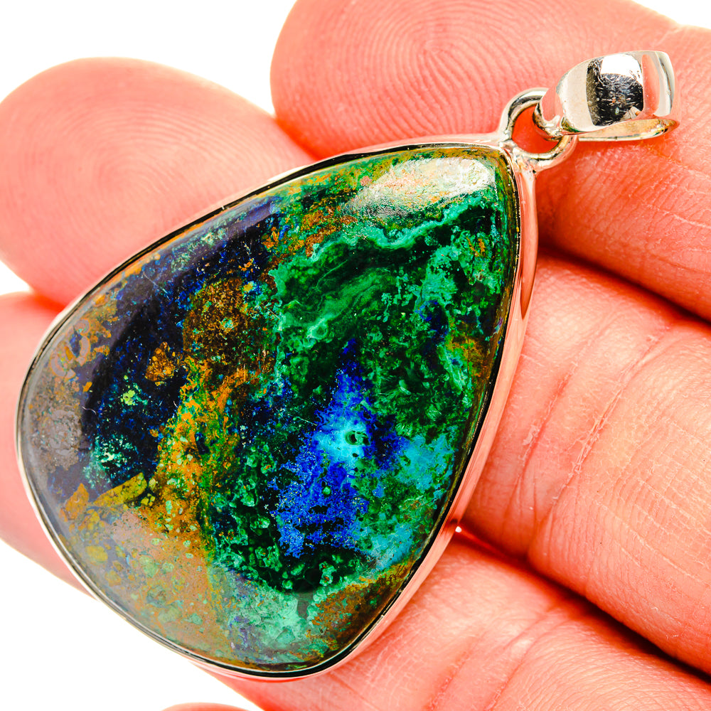 Azurite In Malachite Pendants handcrafted by Anasilvercos - PD31480