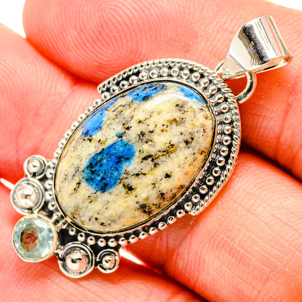 Chrysocolla In Malachite Pendants handcrafted by Anasilvercos - PD31658