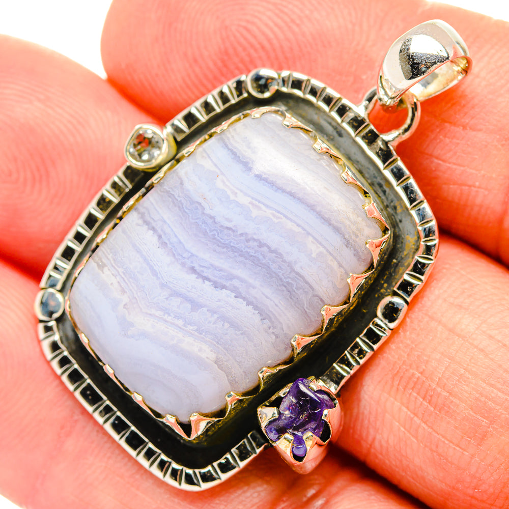Cobalto Calcite Druzy Pendants handcrafted by Anasilvercos - PD31677