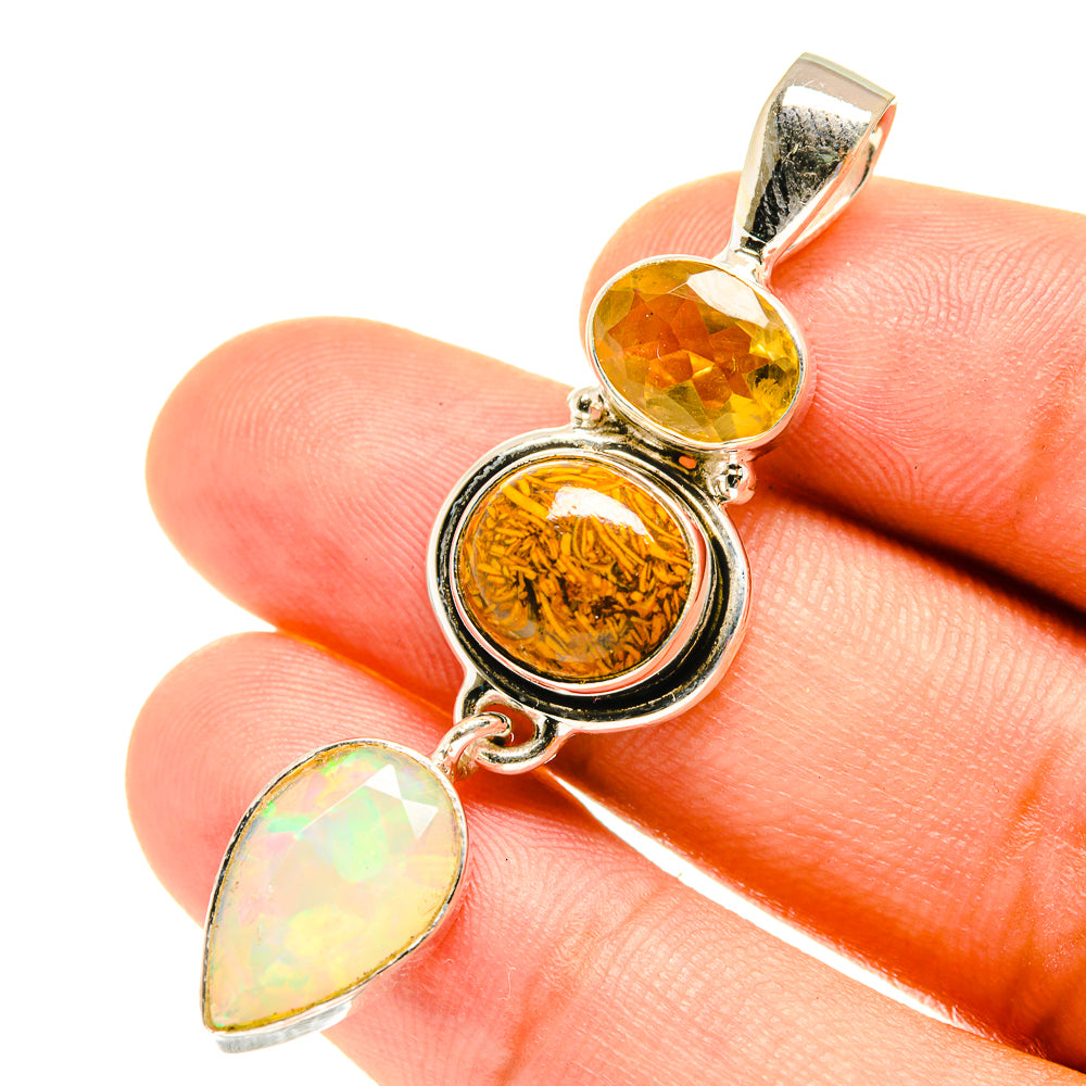 Ethiopian Opal Pendants handcrafted by Anasilvercos - PD3170