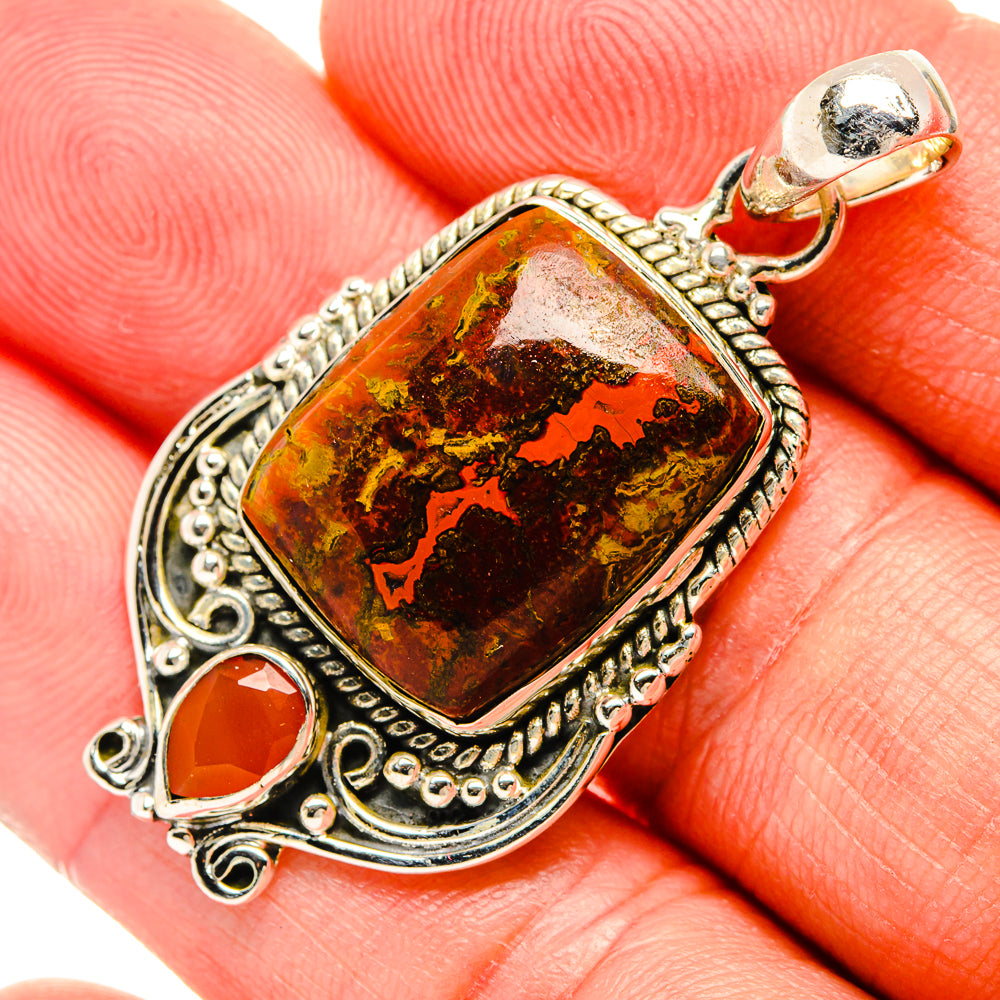 Peruvian Chrysocolla Pendants handcrafted by Anasilvercos - PD31700