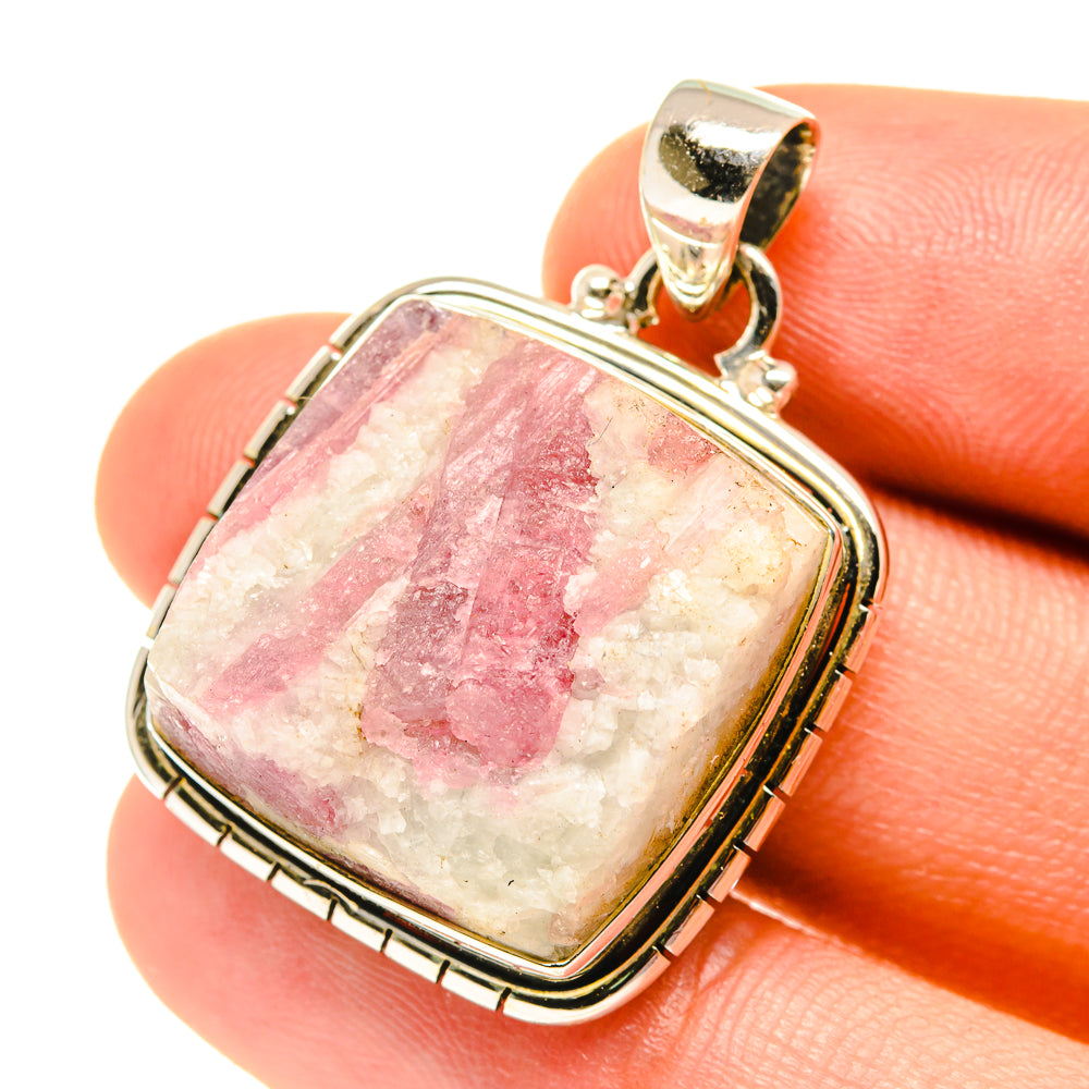 Pink Tourmaline In Quartz Pendants handcrafted by Anasilvercos - PD3175