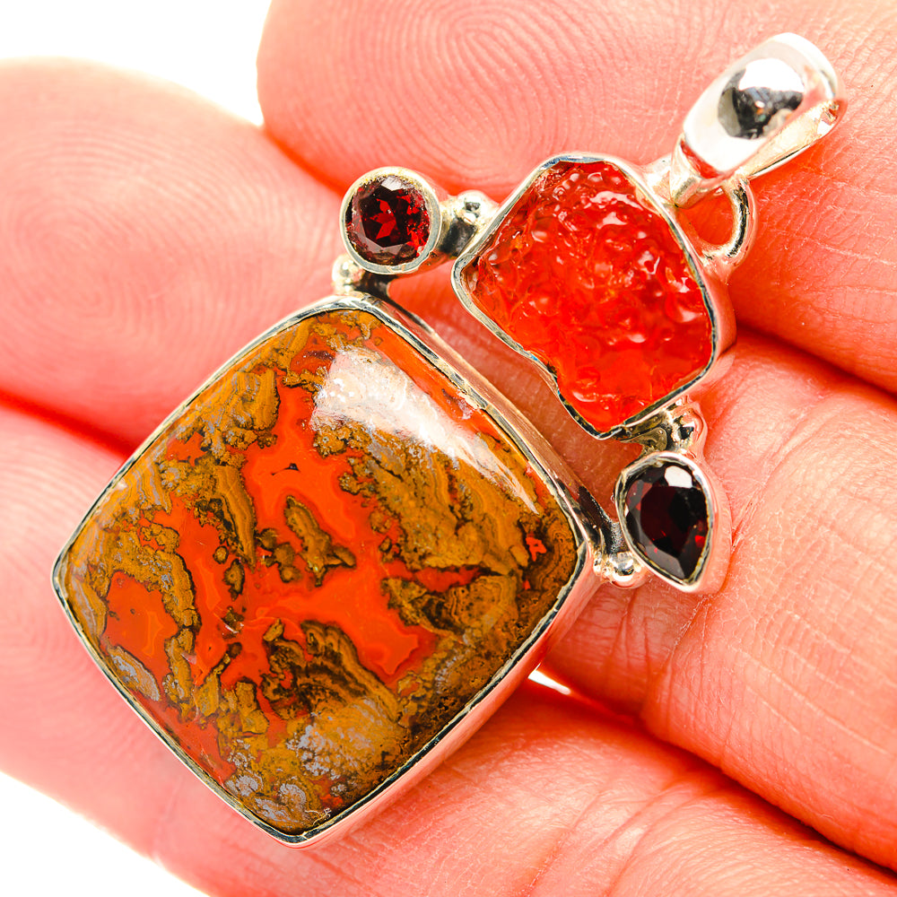 Blue Lace Agate Pendants handcrafted by Anasilvercos - PD31810