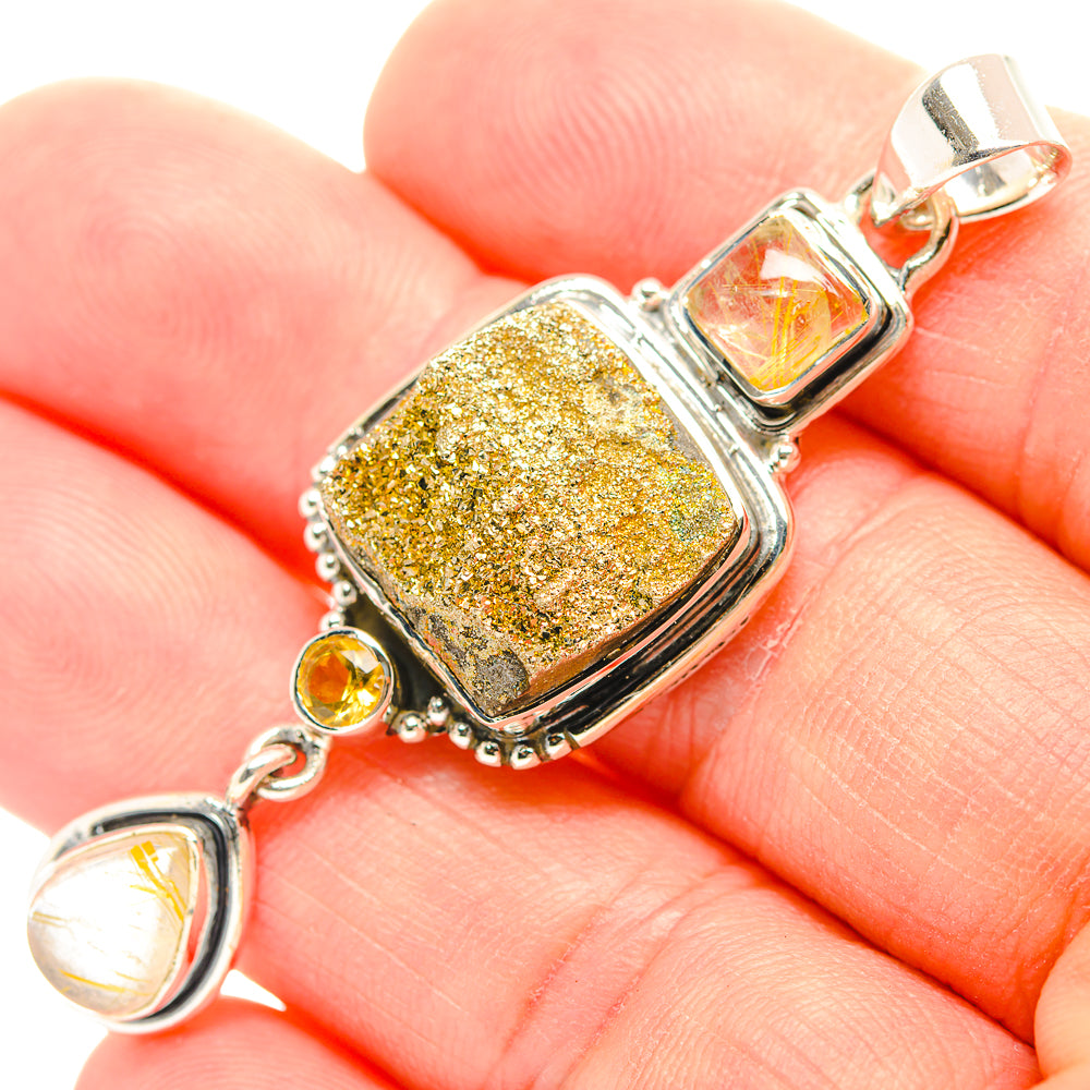 Green Moss Agate Pendants handcrafted by Anasilvercos - PD31837