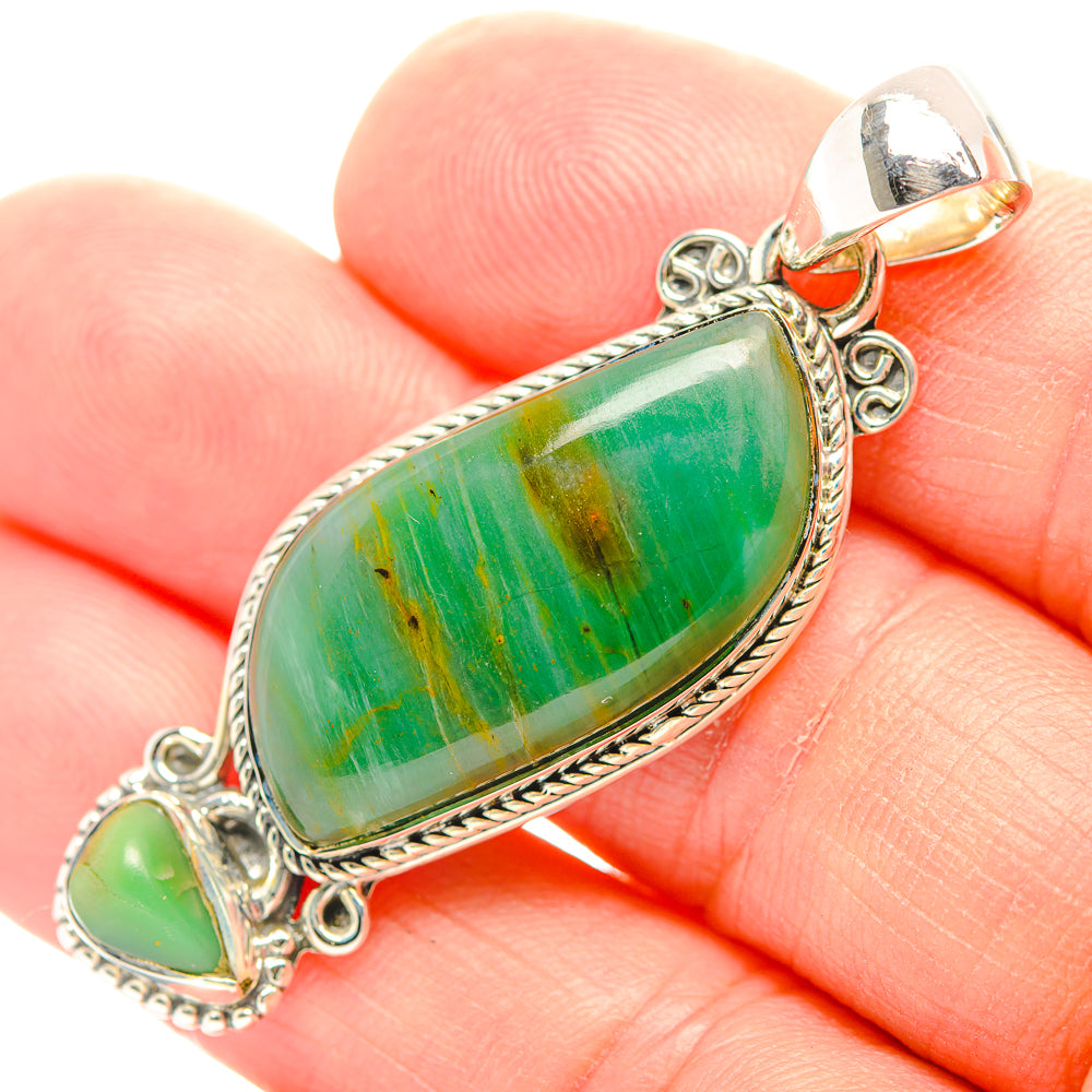 Green Moss Agate Pendants handcrafted by Anasilvercos - PD31838