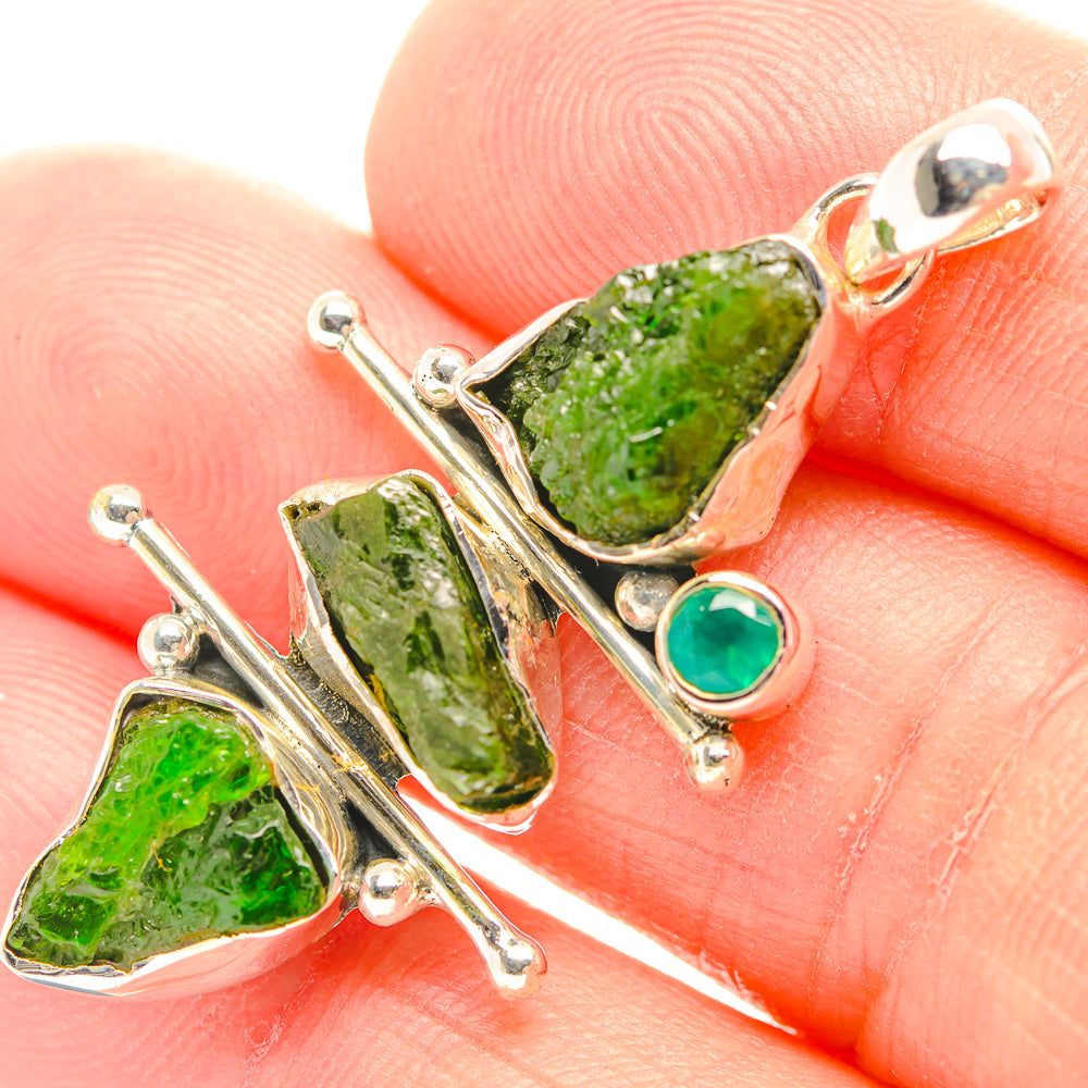 Chrome Diopside Pendants handcrafted by Anasilvercos - PD31875