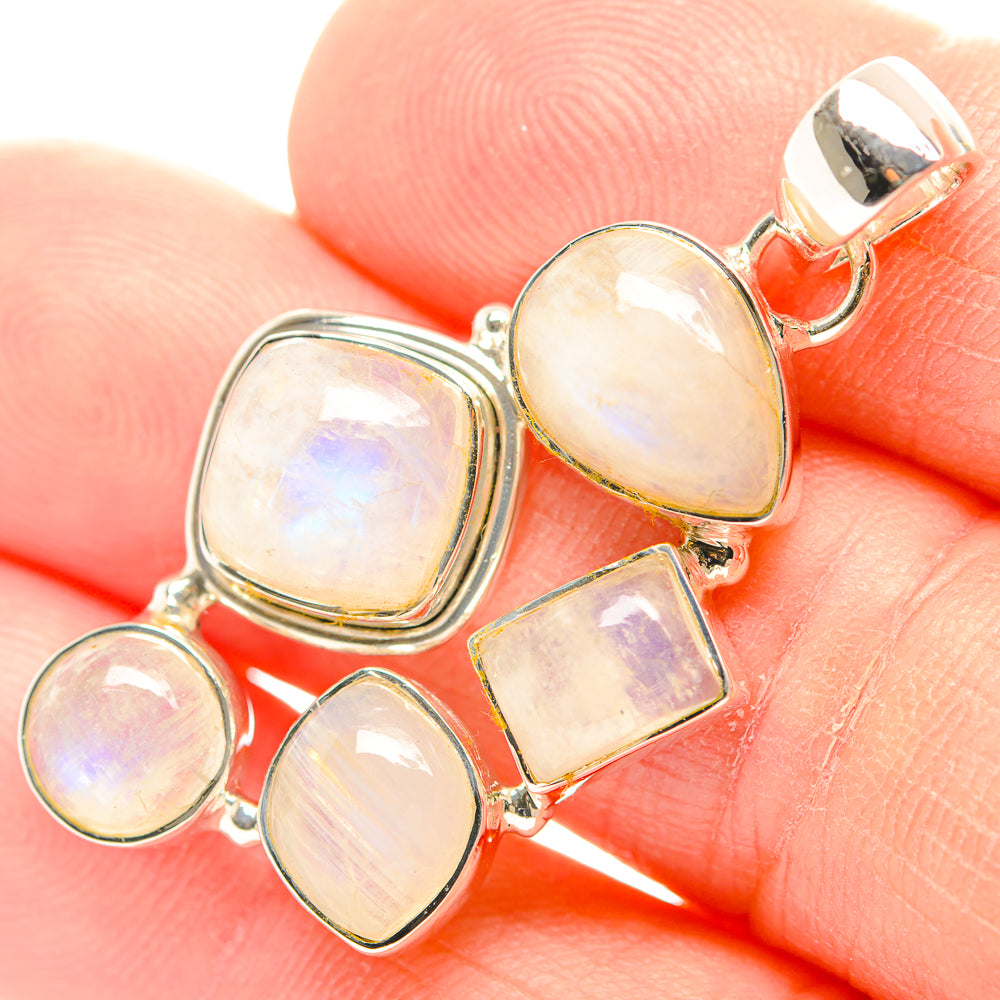 Rainbow Moonstone Pendants handcrafted by Anasilvercos - PD31882
