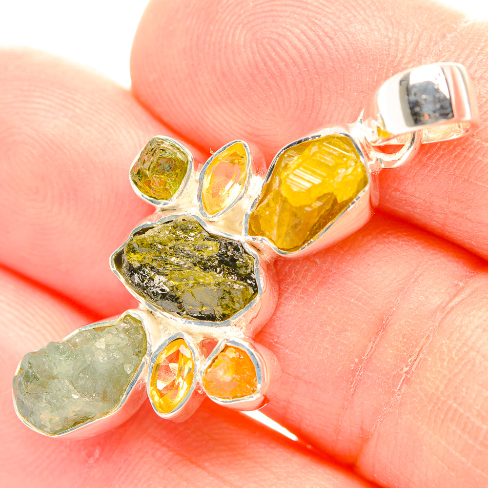 Green Tourmaline Pendants handcrafted by Anasilvercos - PD31903