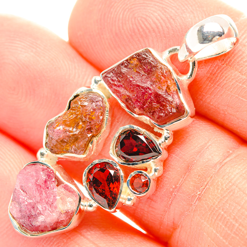 Pink Tourmaline Pendants handcrafted by Anasilvercos - PD31905